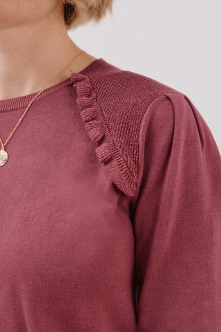 Sudadera Cuello Redondo con Volantes.