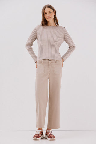 Sudadera Acanalada con Detalle Botones