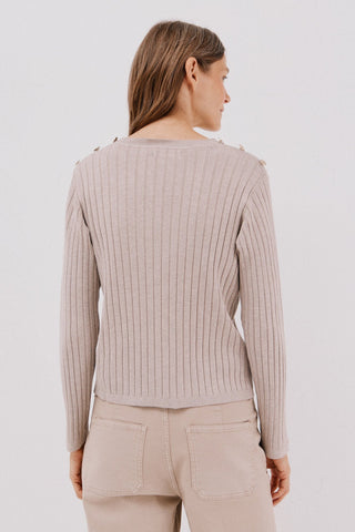 Sudadera Acanalada con Detalle Botones