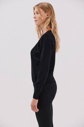 Sudadera Acanalada con Detalle Botones