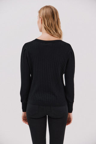 Sudadera Acanalada con Detalle Botones