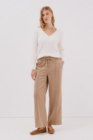 Sudadera Acanalada con Detalle Botones