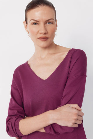 Sudadera Escote Pico con Detalle Aberturas