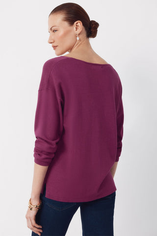 Sudadera Escote Pico con Detalle Aberturas