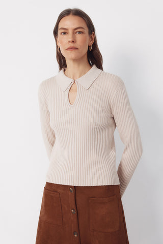 Camisa Manga Larga con Detalle Escote