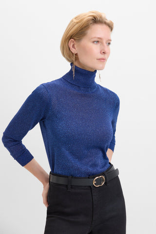 Sudadera Cuello Alto con Hilo Metalizado