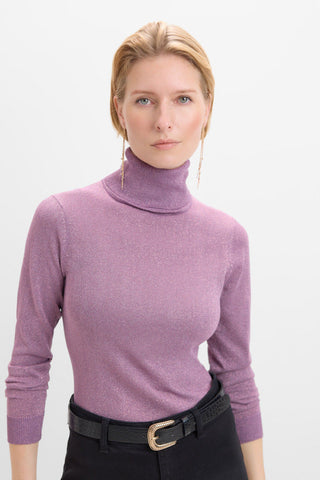 Sudadera Cuello Alto con Hilo Metalizado