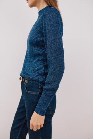 Sudadera Cuello Alto con Hilo Metalizado