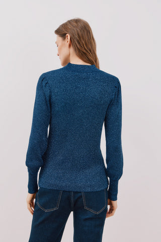 Sudadera Cuello Alto con Hilo Metalizado