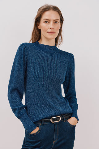 Sudadera Cuello Alto con Hilo Metalizado