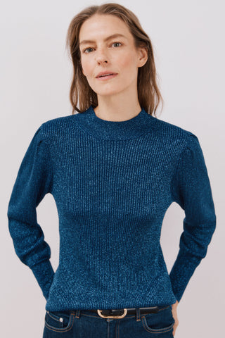 Sudadera Cuello Alto con Hilo Metalizado