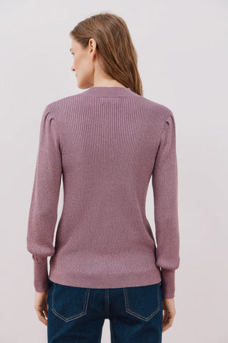 Sudadera Cuello Alto con Hilo Metalizado