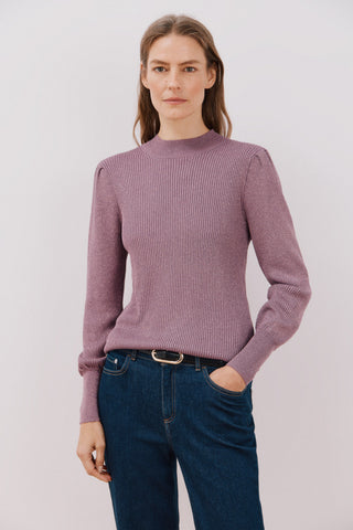 Sudadera Cuello Alto con Hilo Metalizado