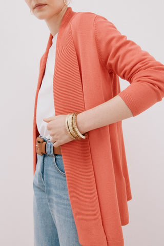 Cárdigan Largo con Detalle Acanalado