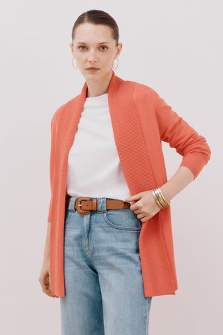 Cárdigan Largo con Detalle Acanalado