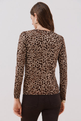 Cárdigan Corto con Estampado Animal Print.
