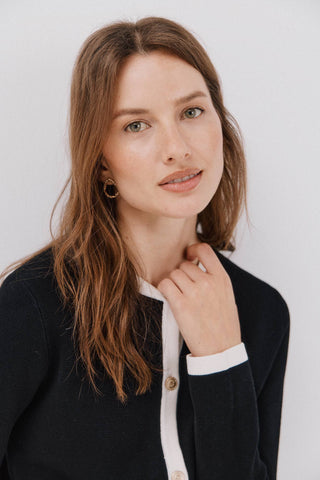 Chaqueta de Punto con Detalles Acanalados