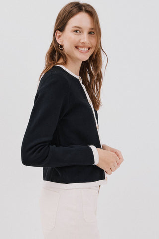 Chaqueta de Punto con Detalles Acanalados