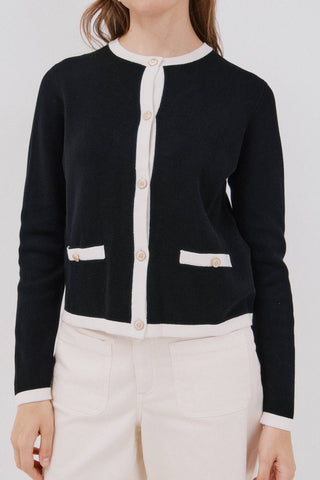 Chaqueta de Punto con Detalles Acanalados