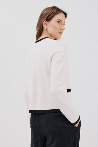 Chaqueta de Punto con Detalles Acanalados