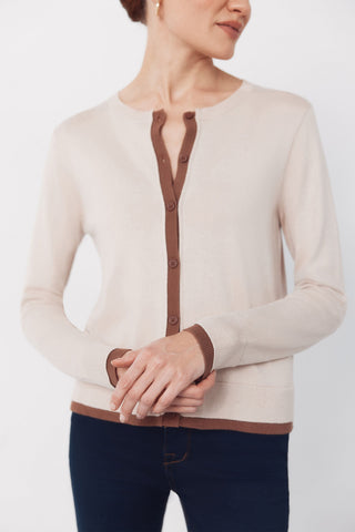 Chaqueta de Punto con Detalle Contrastre
