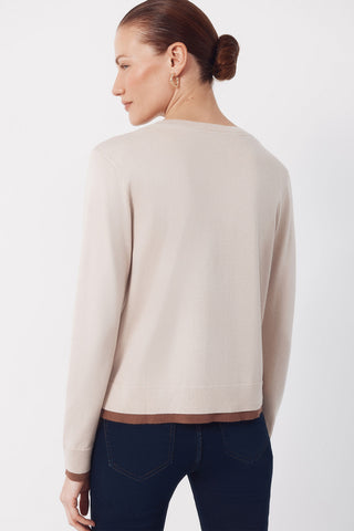 Chaqueta de Punto con Detalle Contrastre