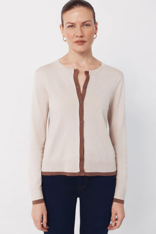 Chaqueta de Punto con Detalle Contrastre