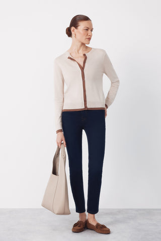 Chaqueta de Punto con Detalle Contrastre