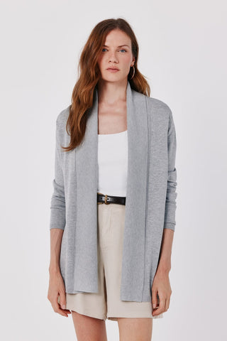 Chaqueta Cuello Chal Tejido Acanalado