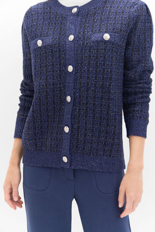 Chaqueta Tweed con Bolsillos