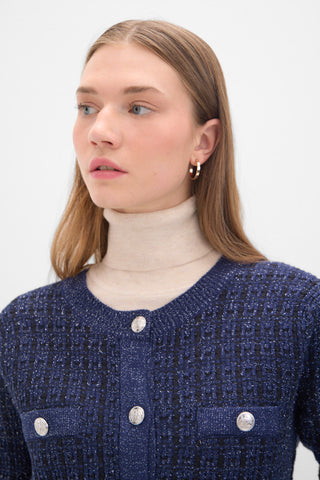 Chaqueta Tweed con Bolsillos