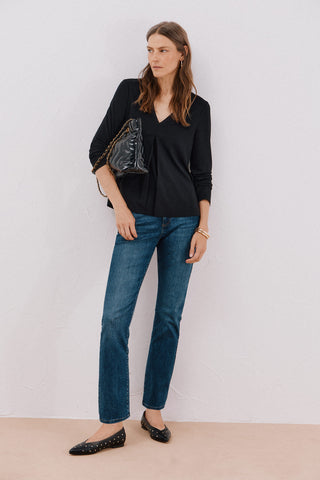 Blusa Manga Larga con Escote V