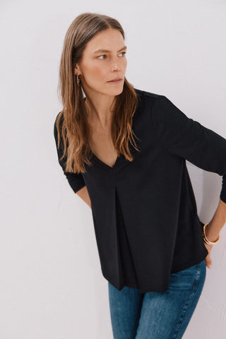 Blusa Manga Larga con Escote V