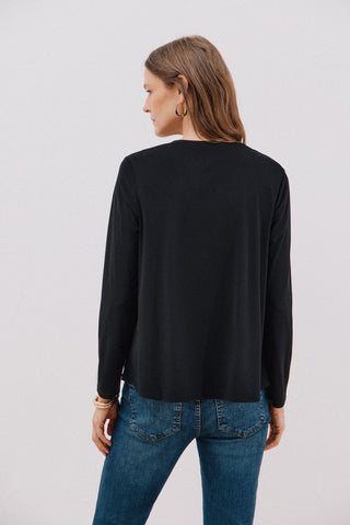 Blusa Manga Larga con Escote V