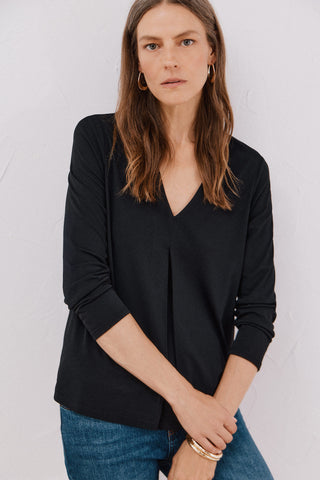Blusa Manga Larga con Escote V
