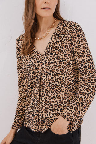Blusa Manga Larga con Escote V