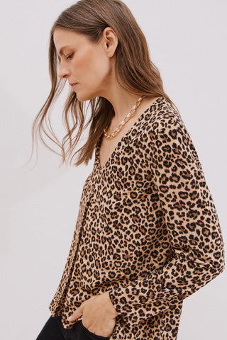 Blusa Manga Larga con Escote V