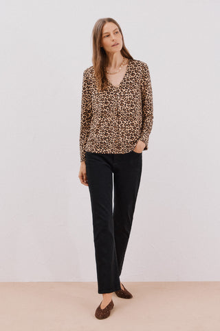 Blusa Manga Larga con Escote V