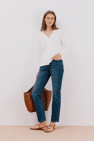 Blusa Manga Larga con Escote V