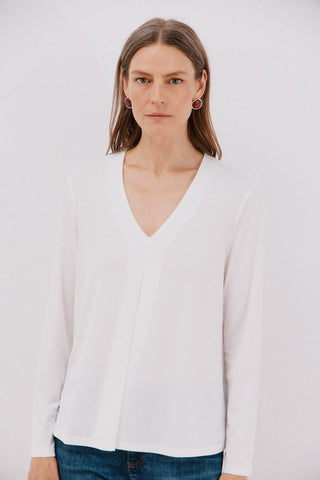Blusa Manga Larga con Escote V
