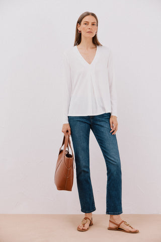 Blusa Manga Larga con Escote V