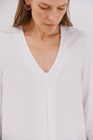Blusa Manga Larga con Escote V