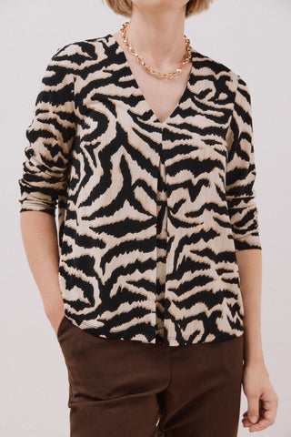 Blusa Manga Larga con Escote V