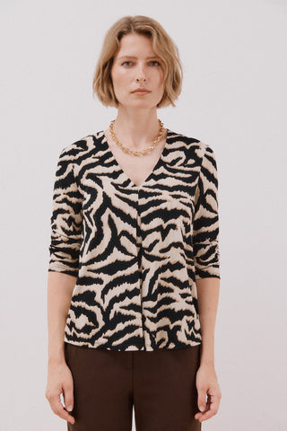 Blusa Manga Larga con Escote V