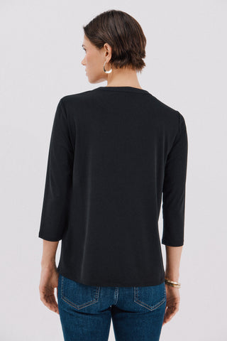 Camisa Manga Larga con Cuello Mao