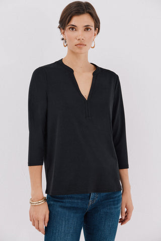 Camisa Manga Larga con Cuello Mao