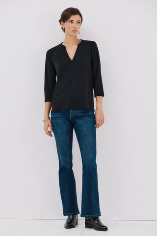 Camisa Manga Larga con Cuello Mao