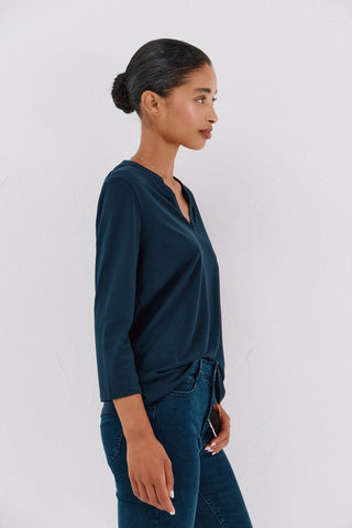 Camisa Manga Larga con Cuello Mao