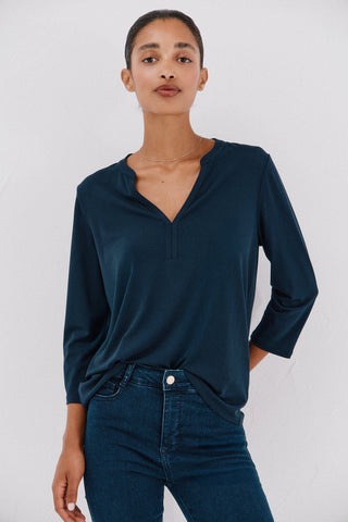 Camisa Manga Larga con Cuello Mao