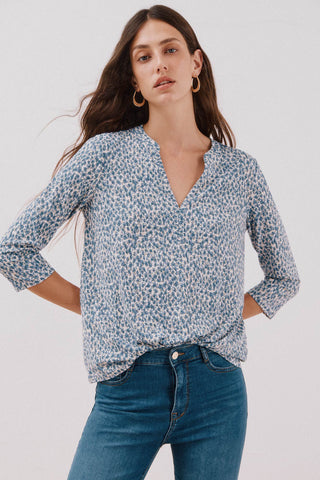Camisa Manga Larga con Cuello Mao